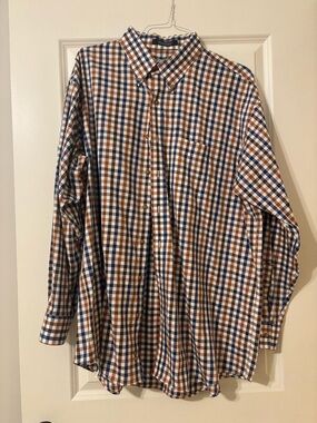Men's Oak Hall Long-Sleeve Checked Button-Up Shirt - Brown & Blue